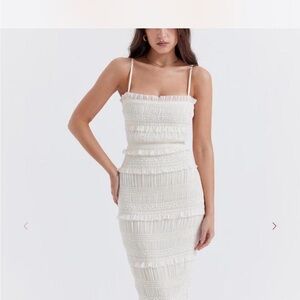 House of CB Cream Midi Dress
